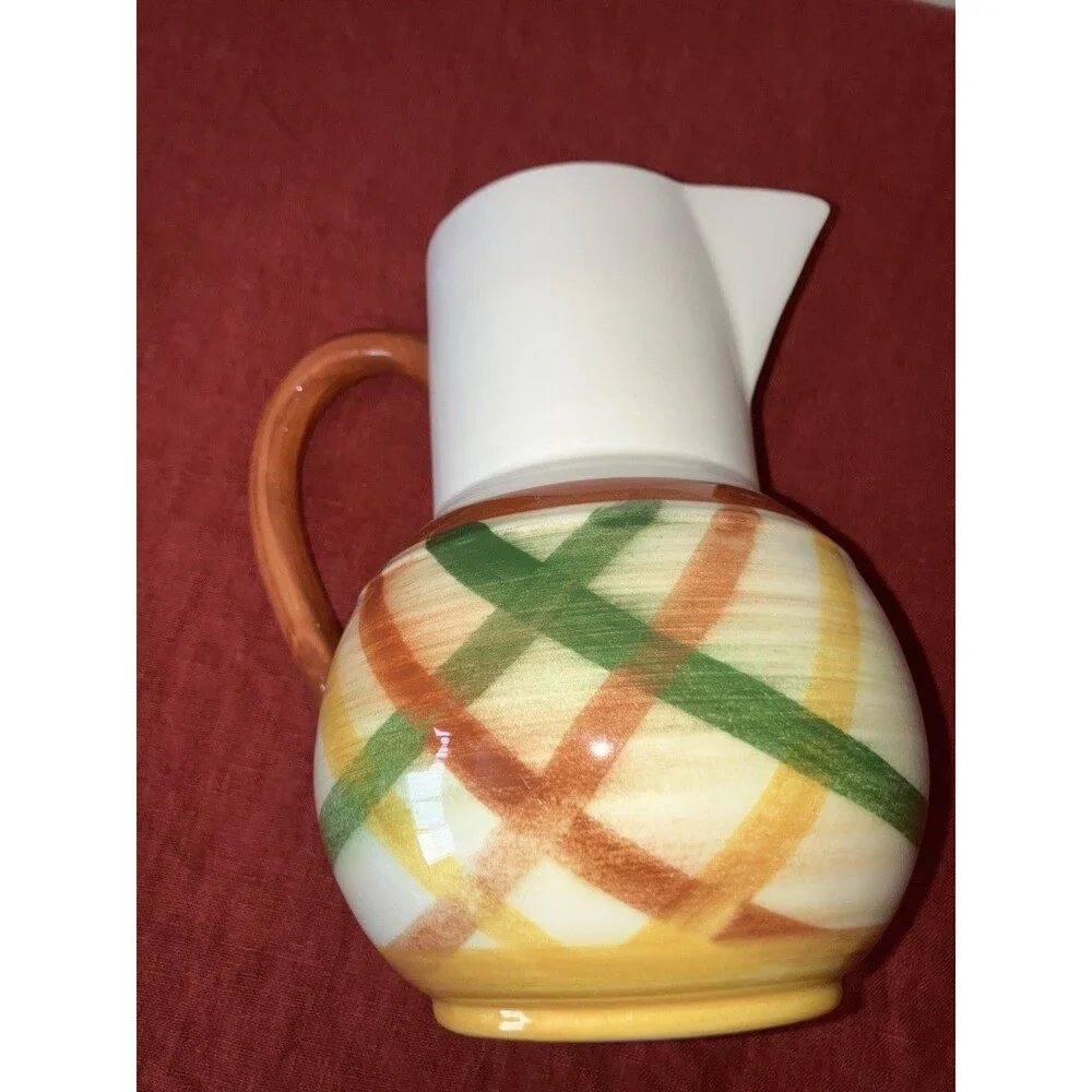 Vintage ‘40s/‘50s Vernon Kilns Vernonware Homespun Pitcher/Jug 32 oz. 7